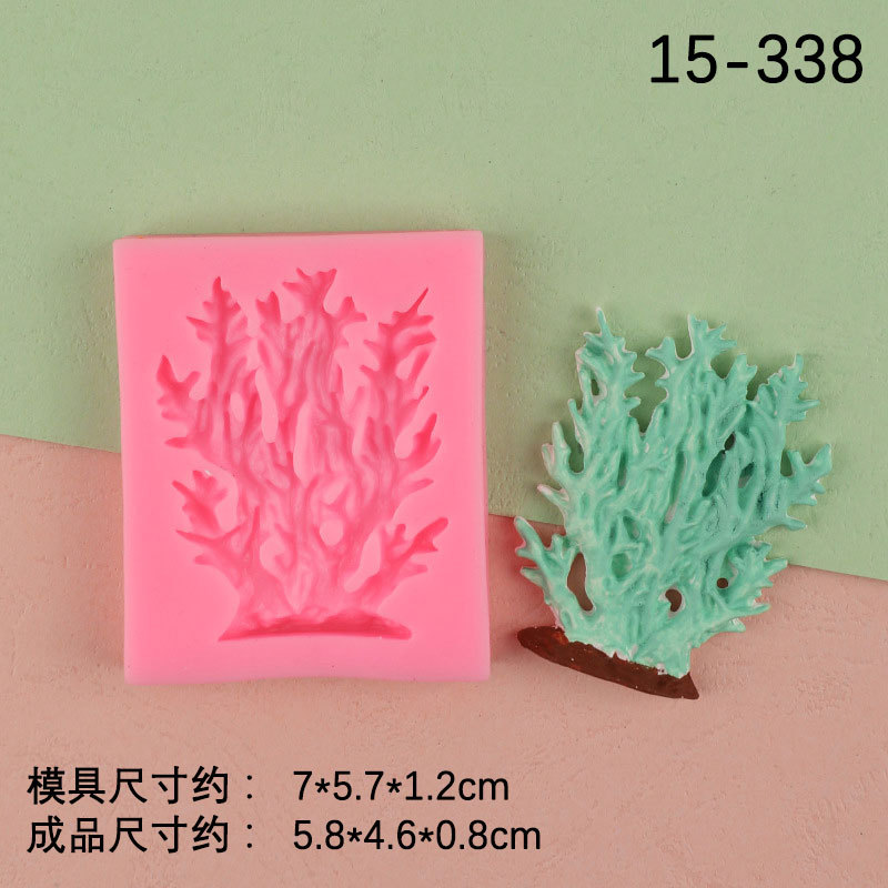 Algas marinas forma coral carámbano pastel molde DIY silicona fondant herramienta para hornear chocolate molde de silicona