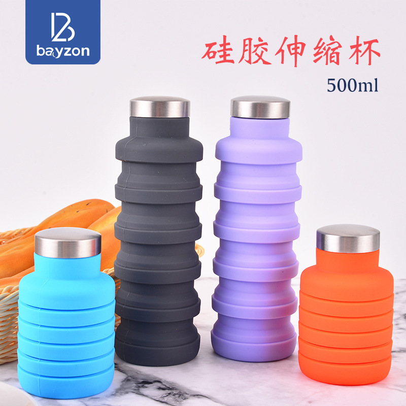 Taza retráctil de silicona taza plegable deportes al aire libre viajes botella de agua portátil taza portátil botella de agua