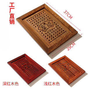 Household Solid Wood Tea Table with Marble Accessories, Built-In Tea Tray, Drainage Board, Can Be Customized with Chicken Wing Stacking