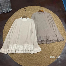 2025春季新款女半高领日系棉打底衫文艺风森系女装小清新中弹T恤