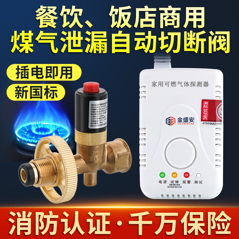 自动切断阀液化气报警器煤气泄漏关闭商用餐饮店钢瓶机械手可燃气
