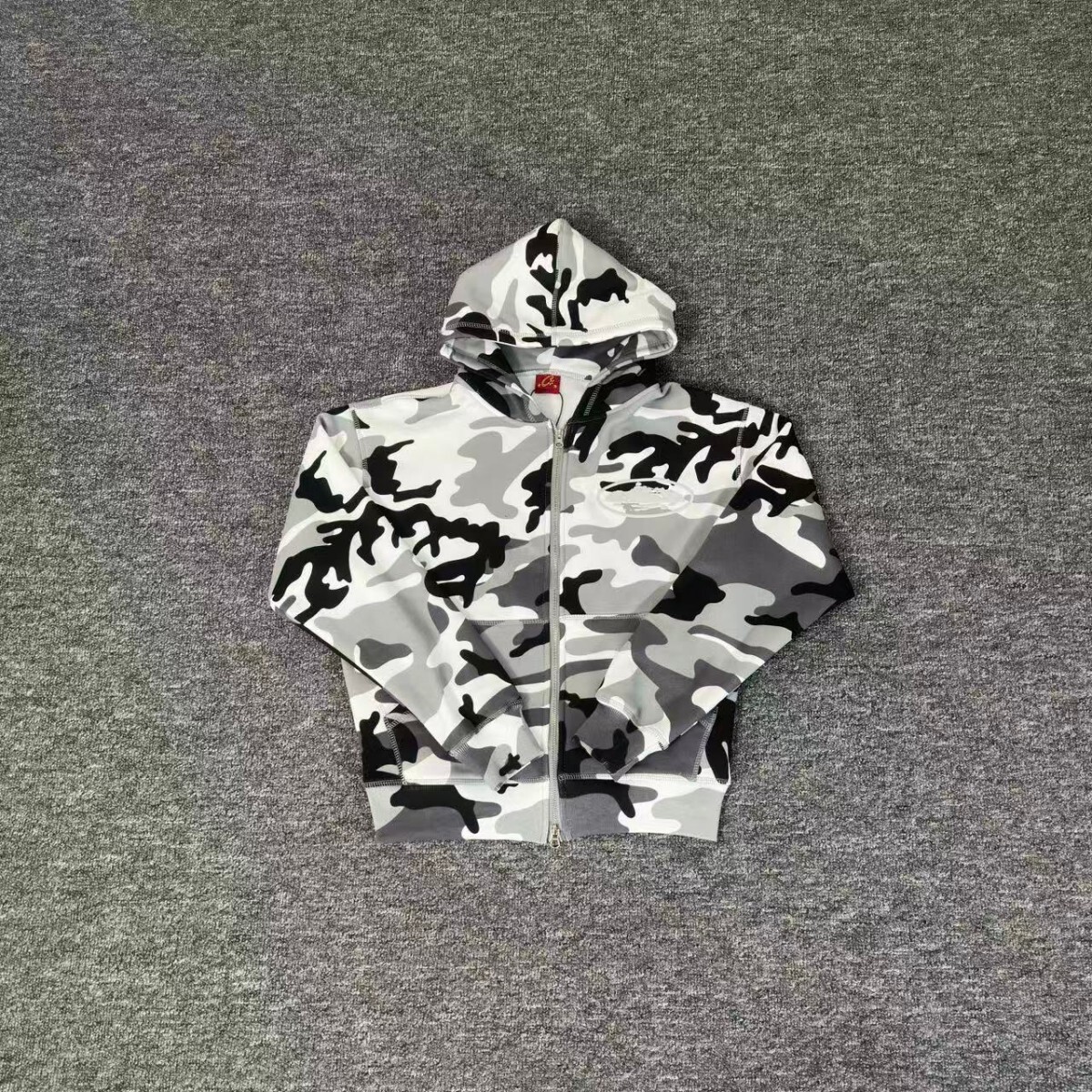 Corteiz marca de moda estadounidense Alcatraz con cremallera sudadera con capucha suelta traje de calle con estampado de letras suéter hombres