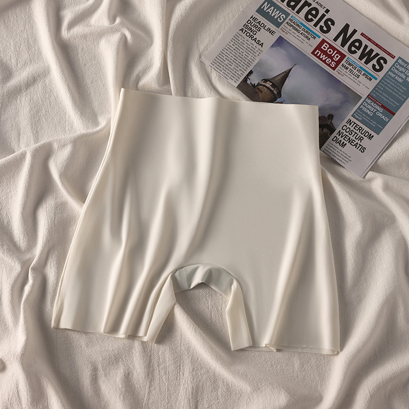 7A pantalones de seguridad de cintura alta sin costuras de seda de hielo para mujer, abdomen y caderas, ropa interior antibacteriana, estilo fino de verano, transpirable, anti-rizado, sin cintura
