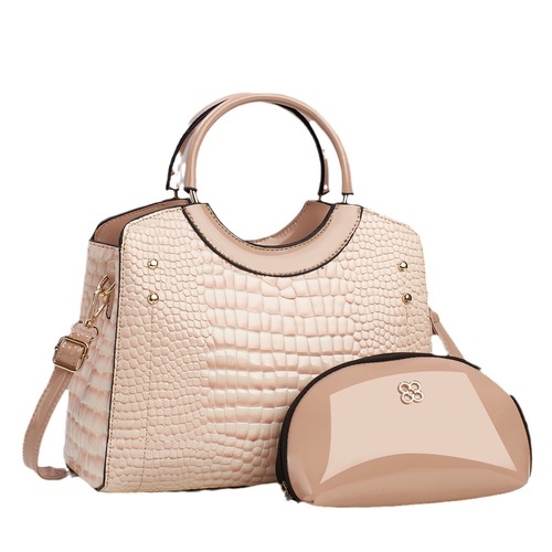 Midlife large-capacity women's handbag 2024 new style simple and elegant crocodile pattern single-shoulder cross-body bag mother bag