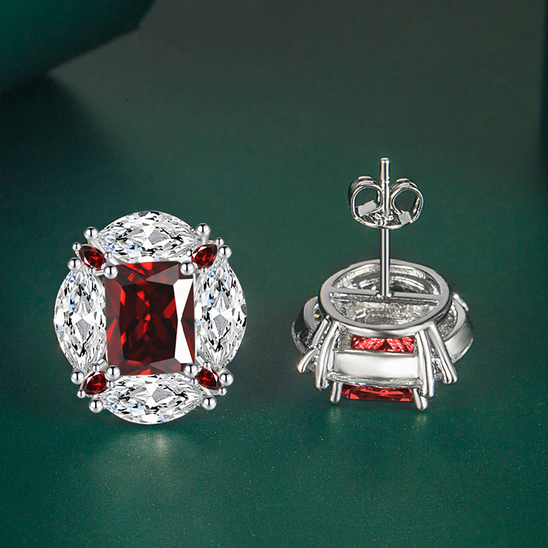 Fashion Water Droplets Copper Inlay Zircon Ear Studs 1 Pair