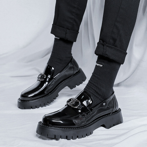 Men's slip-on leather shoes, shiny pointed toe casual shoes, trendy shoes, physical store supply, dropshipping 21288-R