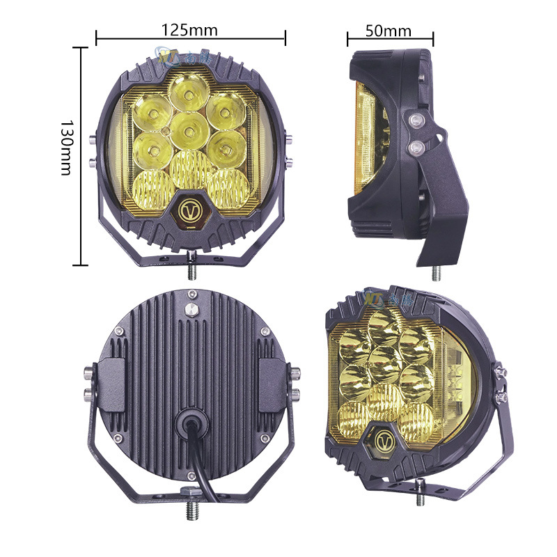 Carcasa de luz LED de tres lados para vehículos todoterreno Wrangler, carcasa de foco para coche, carcasa de luz de techo, accesorios para carcasas de luces de coche image 8