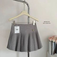 FOR QUEENS 毛呢半身裙女秋冬小香风高级感百褶裙高腰显瘦小个子