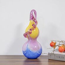 琉璃葫芦轻奢水晶礼品桌面客厅装饰福禄到家家居摆件创意葫芦摆件