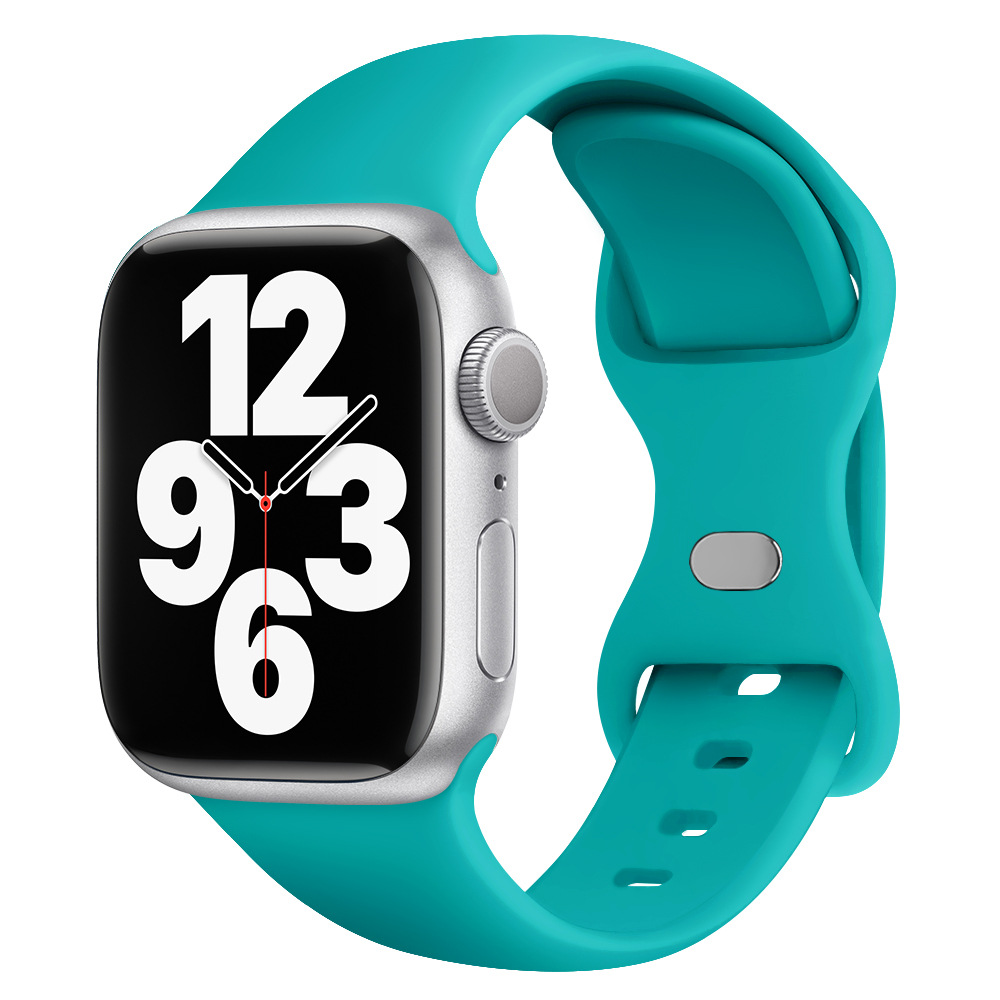 Aplicable AppleWatch Butterfly Buckle Silicone Deportivo correa de reloj Iwatch9876 generación / se inteligente