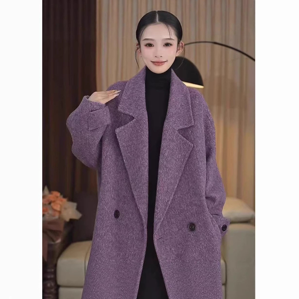 2025 New Double-Sided Woolen Women's Coat, British Style, Loose Fit for Commuting, Versatile and Elegant, a Must-Have for Autumn and Winter