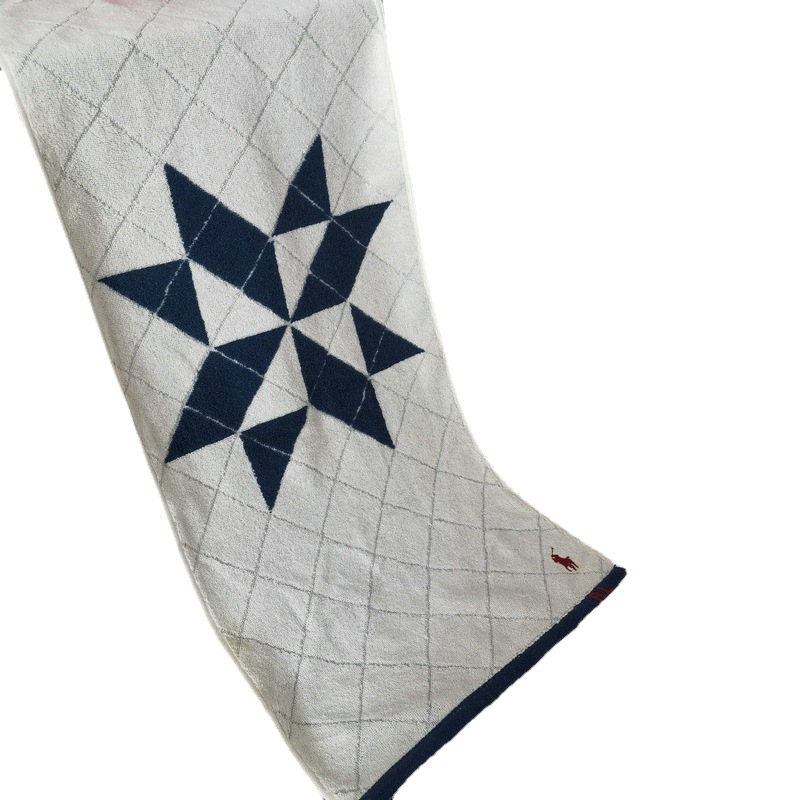 Clearance Polo Combed Cotton Jacquard Yarn-Dyed Terry Polo Embroidered Towel Face Towel Sports Towel Soft