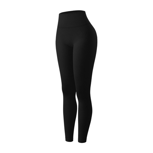 Sports Peach Butt Fitness Pants Beauty Hip Pants High-Waist Lift Hip Seamless Ribbed European and American Cross-Border Yoga Pants Leggings