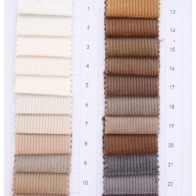 Venta caliente 14 Wale elástico de algodón de color sólido elástico tela de ropa de tercienda