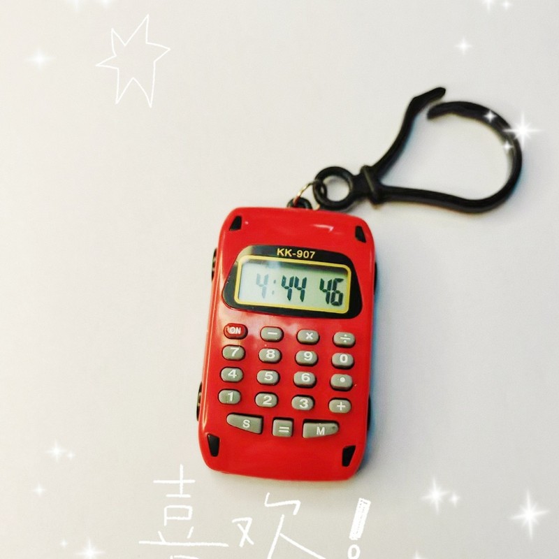 国境を越えたミニキーホルダー携帯型かわいい学生計算機小型ハンドヘルド8桁コンピュータ|undefined
