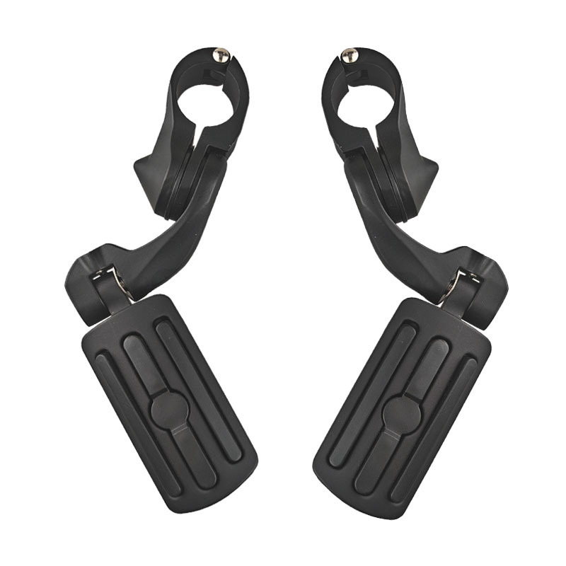 Guard Bar Foot: Ha Lei Motorcycle pedals - short-three-vertical-foot-pegs-matte-black