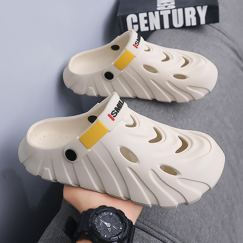 Zapatos con agujeros para hombres, verano antideslizante, resistente al desgaste, suela suave, jóvenes ligeros, suela gruesa, EVA, pisando la mierda, zapatillas deportivas de Baotou