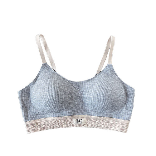 Fixed cup skin-friendly threaded seamless fashion underwear for girls without rims, small breasts, casual sports bra, back buckle