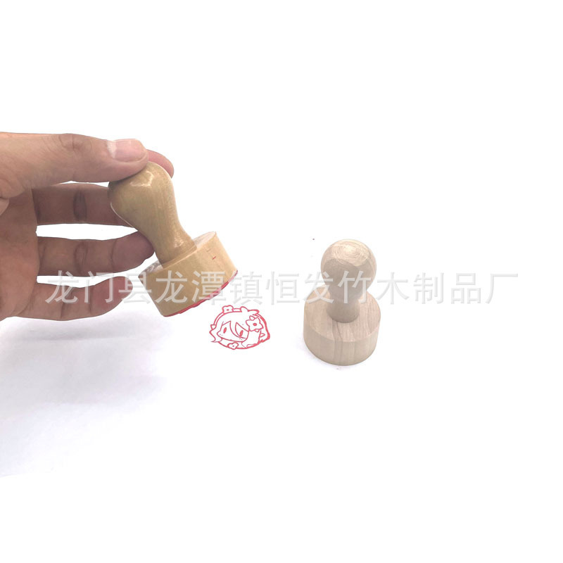木製の印の円形の木の印の木製のハンドルの火のペンキの印のハンドルのおもちゃの木製の印のスタンプのハンドル|undefined