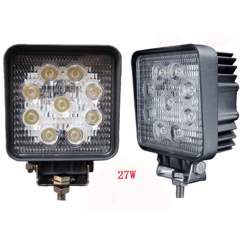 Luz cuadrada pequeña de 4 pulgadas luz antiniebla LED luz de conducción 27W48W vehículo todoterreno camión barco reflector de concentración suministro de fábrica