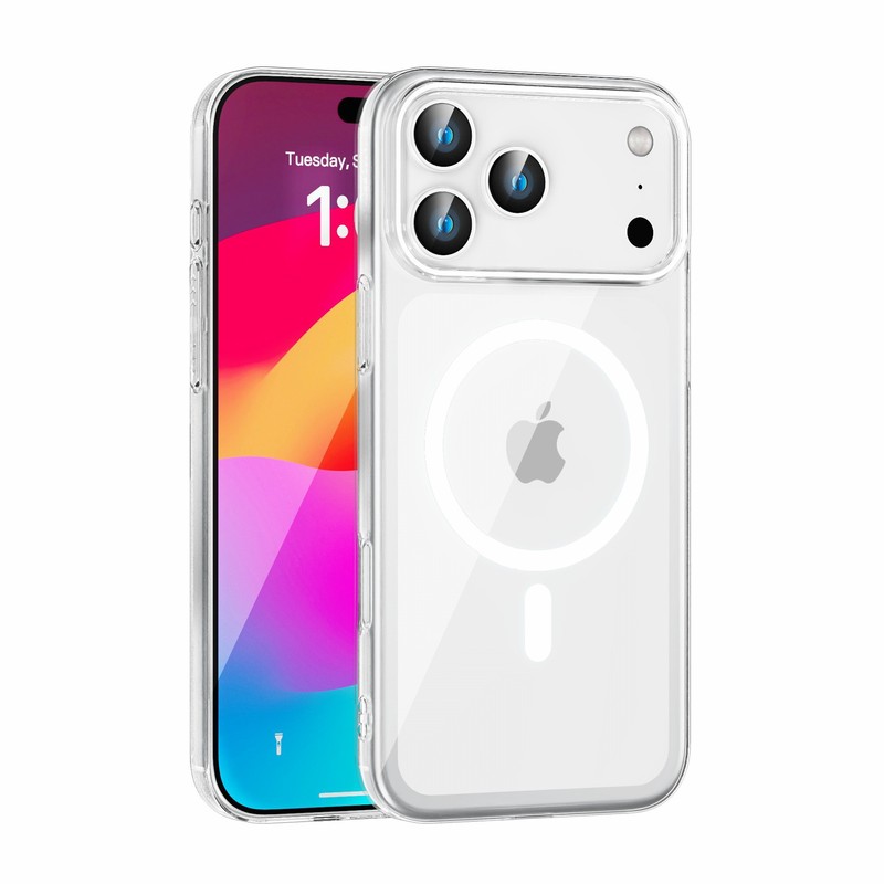 使用iPhone17promax手机壳透明磁吸撞色超薄PC硬苹果16高级保护套|undefined
