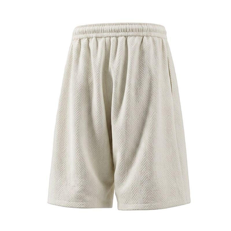 Herren Shorts Aus Eisseide Jacquard Muster Locker Sommer Freizeithose_voghion.com