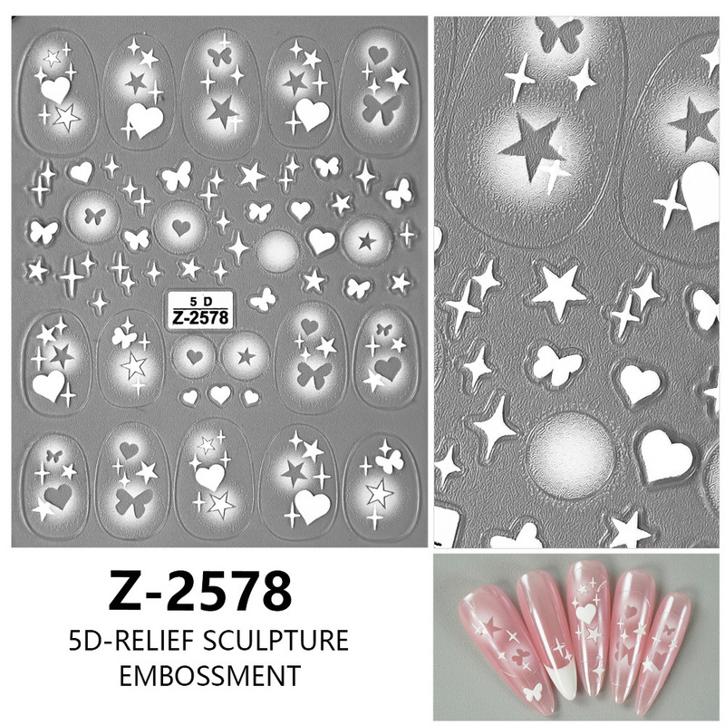 ヨーロッパとアメリカのクリスマスネイルアートステッカー漫画かわいい 5D 立体レリーフステッカー DIY ネイルアートアクセサリー子供のネイルステッカー|undefined