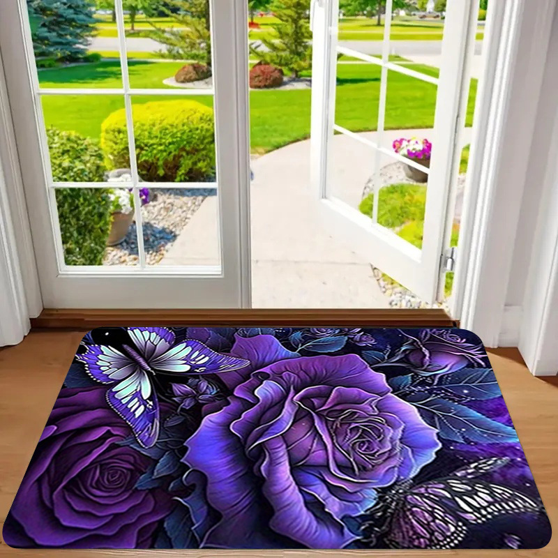 Alfombra de franela estampada, estilo playa, antideslizante, resistente a la suciedad, resistente al desgaste, alfombra para la entrada, dropshipping transfronterizo Y2.