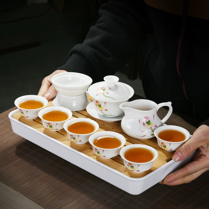 Керамичный чайный сервиз, чайная чашка, китайская стеклянная крышка, подарок на день рождения, китайский стиль