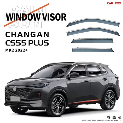 Rain shield – Plus Plus - standard-packing-without-logo-changan-cs55-plus-mk2-mk3-mk4-2022-pc-with-bright-strip-rain-shield-4pcs
