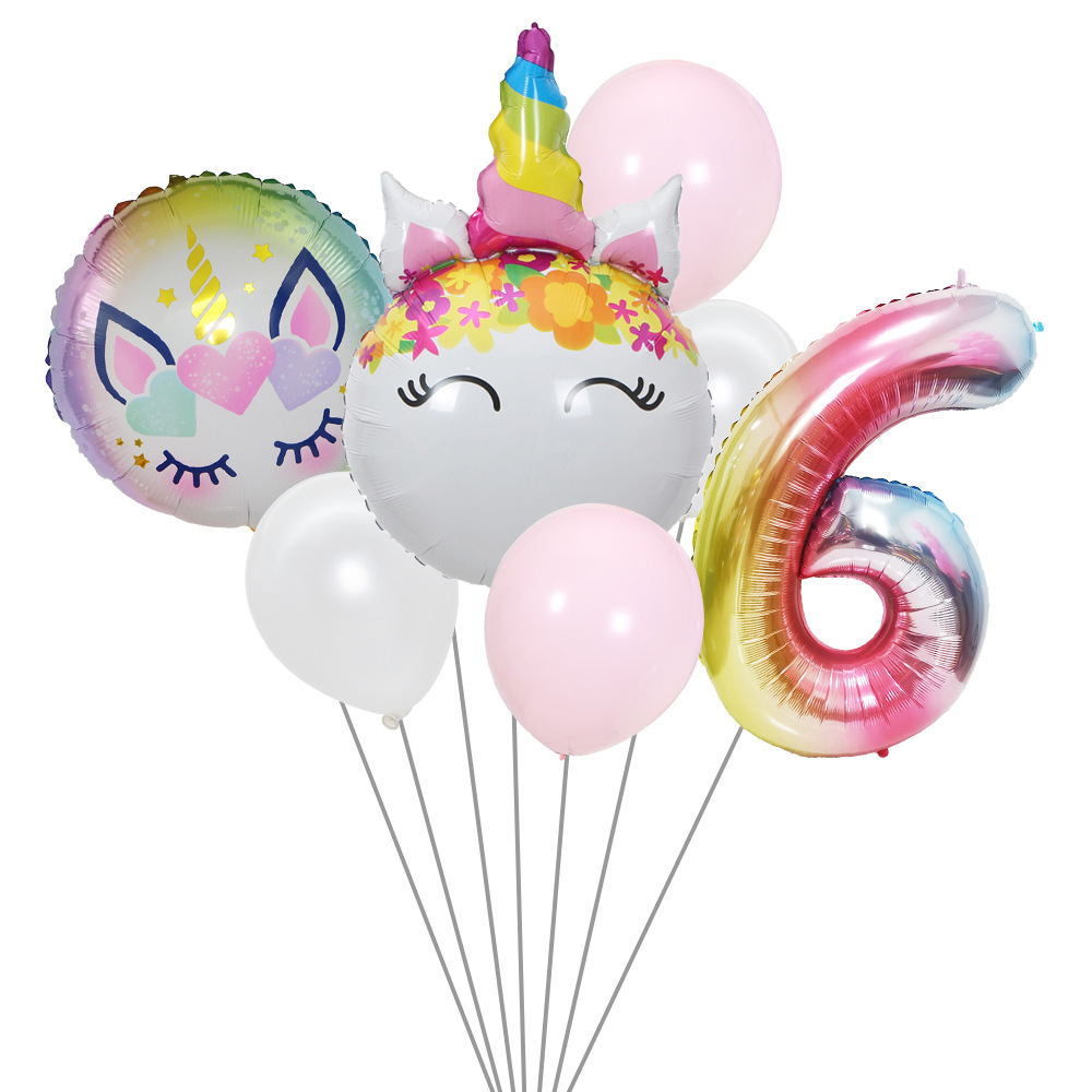 Cute Rainbow Star Unicorn Aluminum Film Home Party Carnival Balloons display picture 5