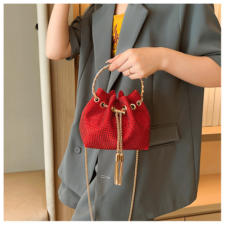 270g Weight Polyester Lining Material Sewing Thread Fashion Element String Closure Type Single Shoulder Strap Strap Type Evening Bag Bags Type Party, Shopping Occasion Pu Leather Material Solid Color Pattern All Seasons Season Women's Gender Streetwear Style Bucket Shape Medium Size Women's Medium Pu Leather Solid Color Streetwear Sewing Thread Bucket String Evening Bag 19