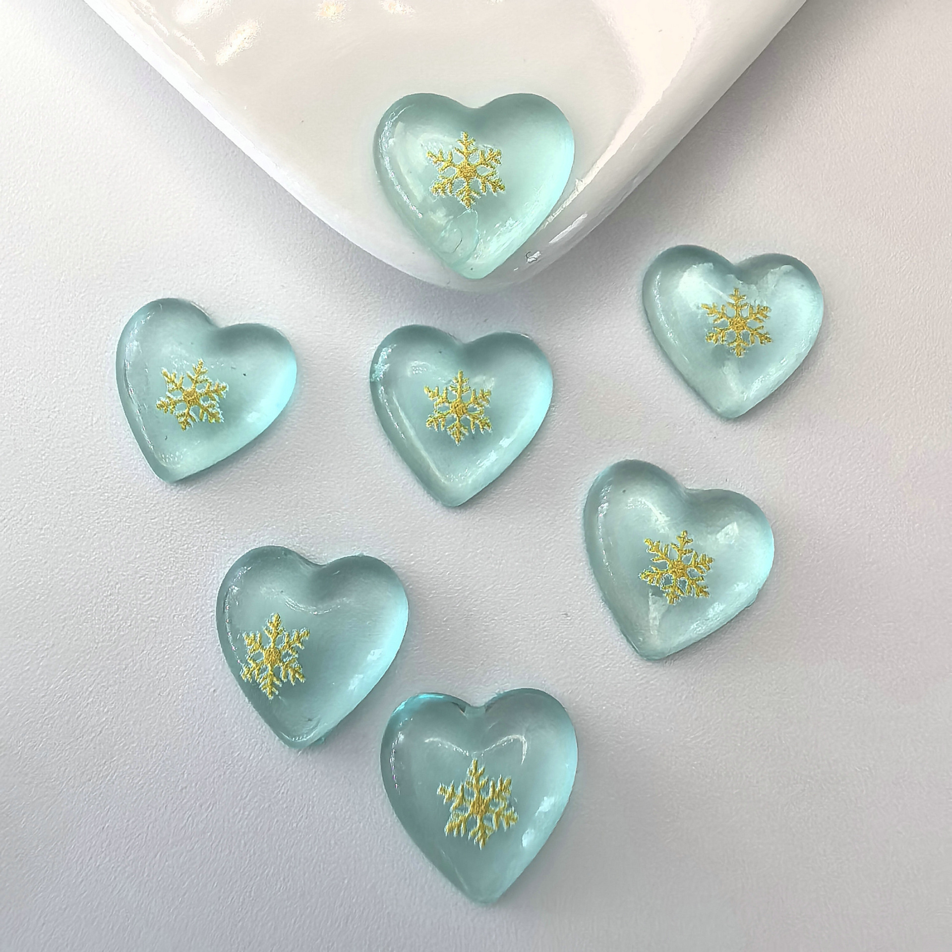 爱心贴片座装饰品树脂diy平底心形美甲饰品美甲钻0020.j