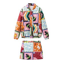 欧美外贸女装涂鸦印花棉衣棉服 1911 1912