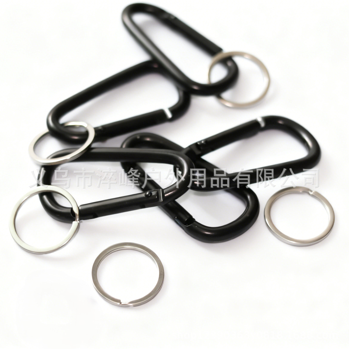 Cross-Border All-Black Electrophoresis Carabiner with Key Ring 6D Thickened Hook Key Chain Jewelry Accessories Hook