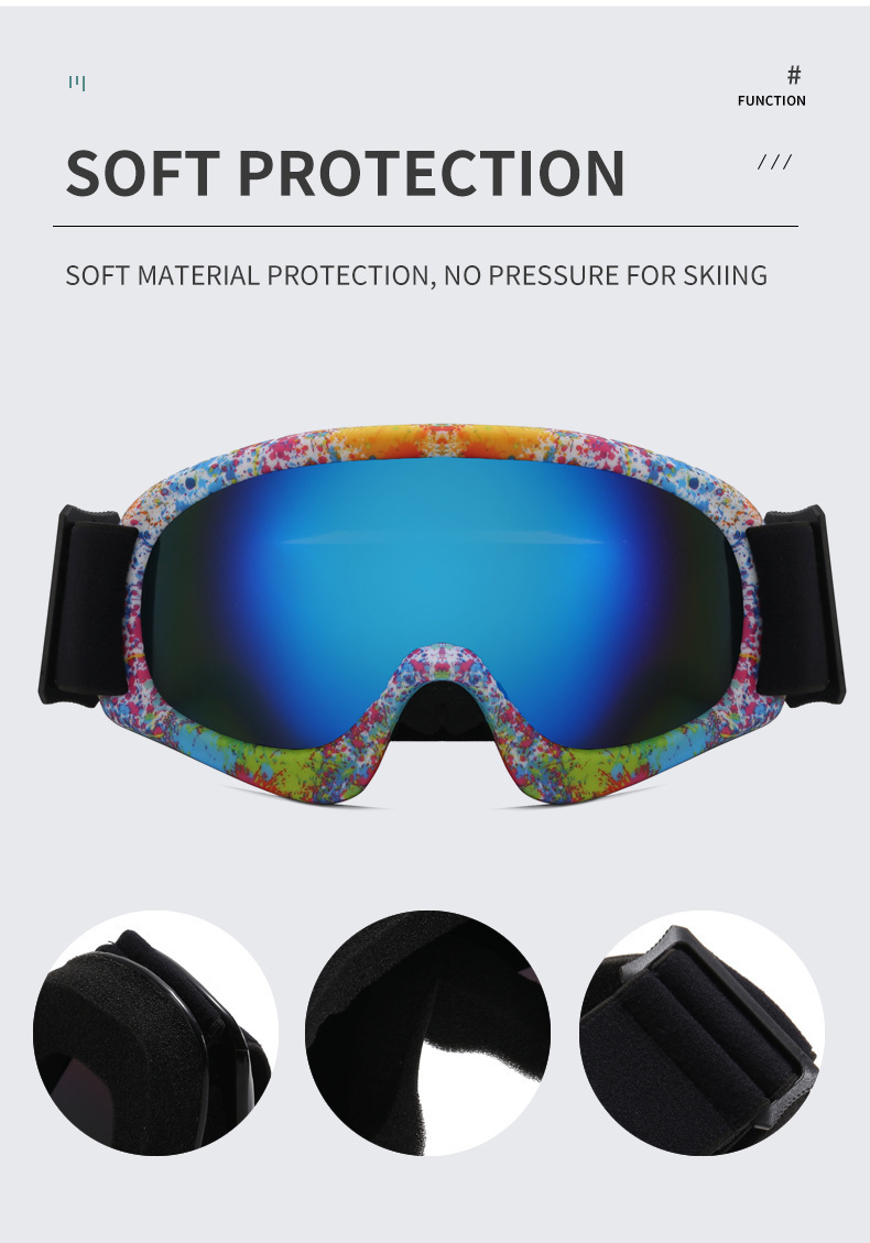 Yeni açık hava spor güneş gözlükleri, rüzgar geçirmez gözlükler, şık ve renkli çocuk kayak gözlükleri_voghion.com