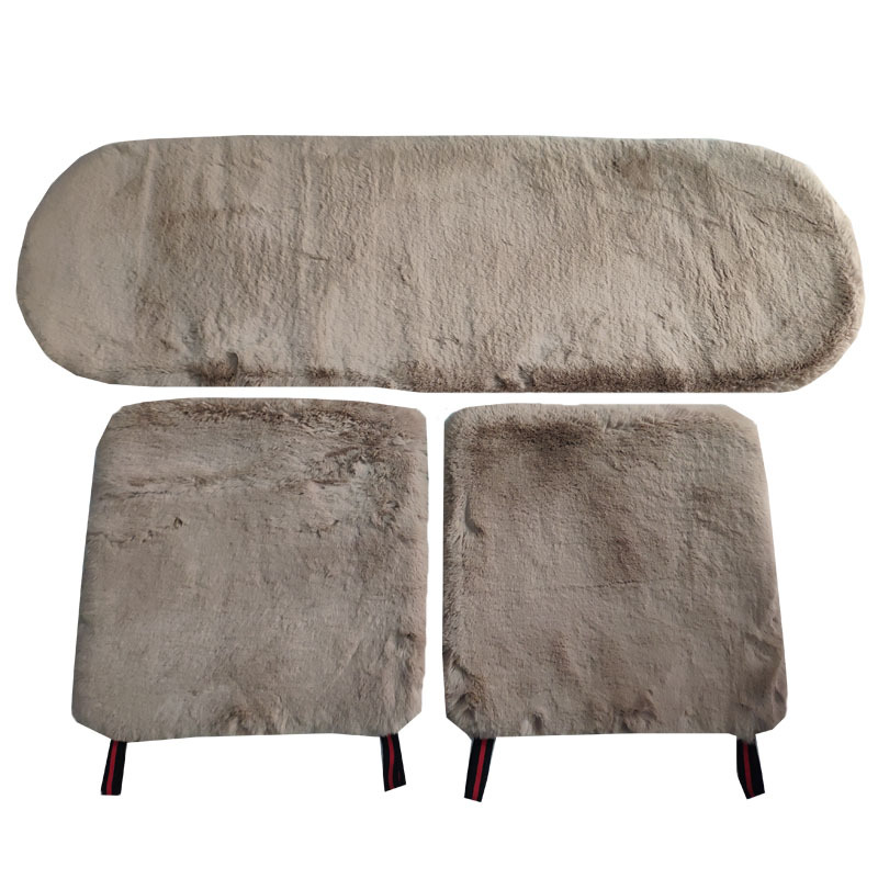 Autumn and Winter encryption thickened imitation rabbit fur three-piece car cotton cushion square cushion imitation wool car cushion without back cushion