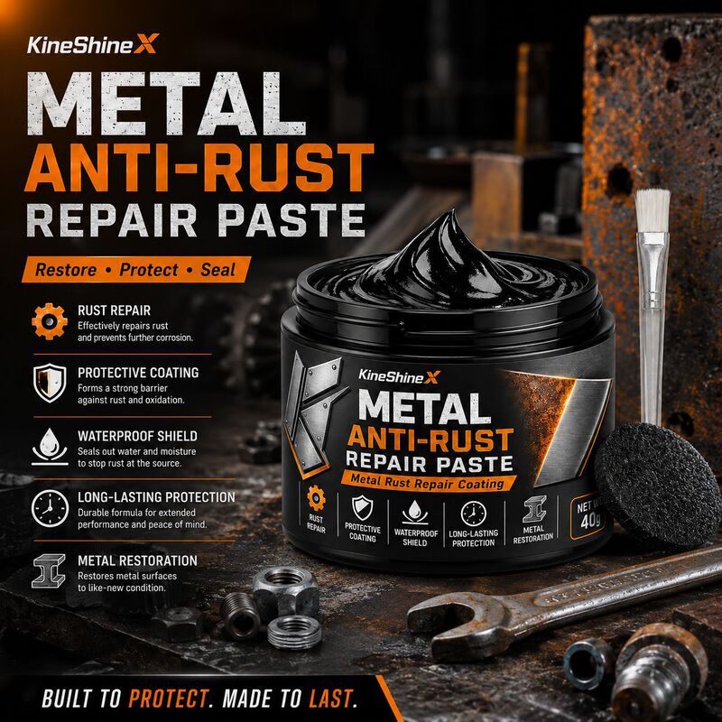 KineShineX Metal Rust Removal Protective Repair Paste Black Coating Covers Rust Spots Suitable for Iron Doors, Fences, and Screws KineShineX Metal Rust Removal Protective Repair Paste Black Coating Covers Rust Spots Suitable for Iron Doors, Fences, and Screws
