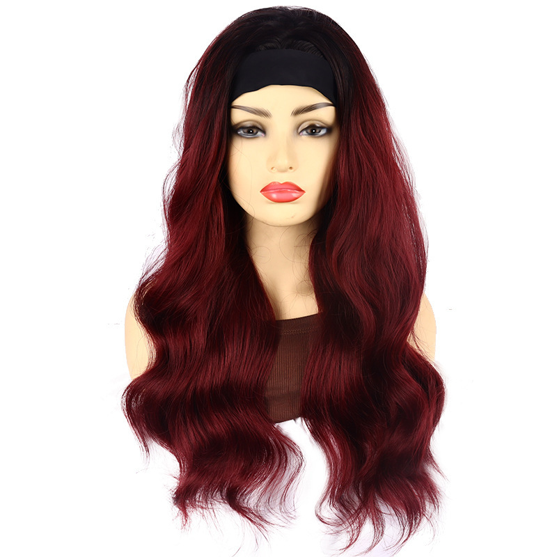 IJszijde Yaki Steil Synthetische Hoofdband Pruik Gemiddelde Maat Stijl Body Wave Lang Krullend Haar Dagelijks Gebruik_voghion.com