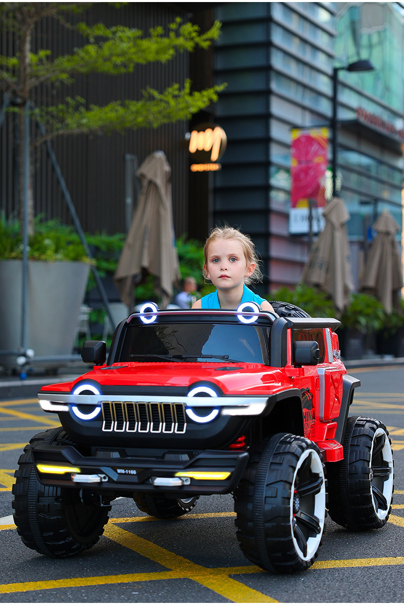 Coche eléctrico para niños puede sentarse doble coche de juguete de control remoto para bebés vehículo todoterreno de control remoto de cuatro ruedas Coche eléctrico para niños