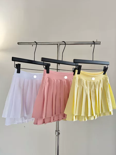 AL two-piece pleated tennis skirt, anti-exposure running skirt, fitness sports skirt, quick-dry high-waisted layered short skirt