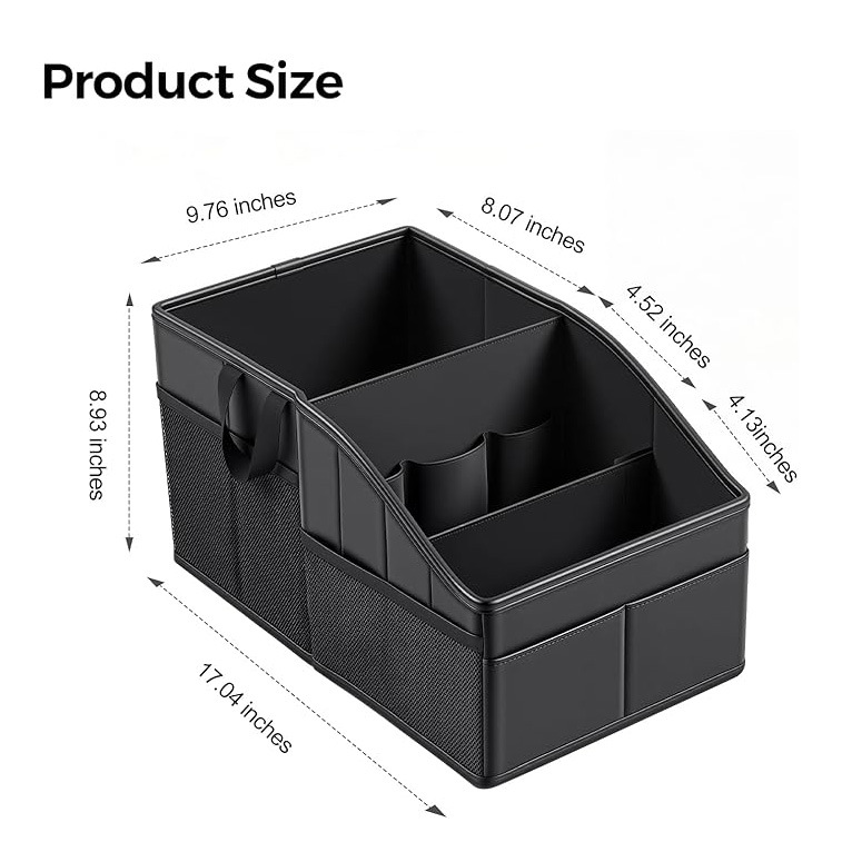 Car Trunk Layered Storage Box, Multi-Functional Multi-Compartment Storage Box, Waterproof, Wear-Resistant, Foldable Storage Organizer