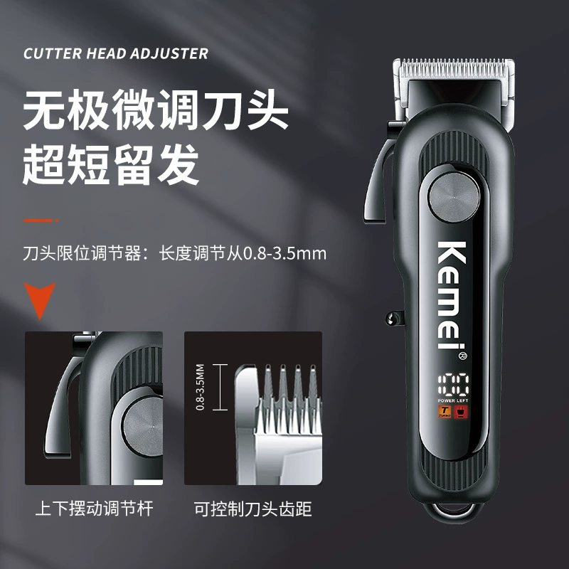 Kemei Electric Push Cut KM-1132 Knife with Adjustable High Power USB Fast Charge LCD Display, No Card Issuer