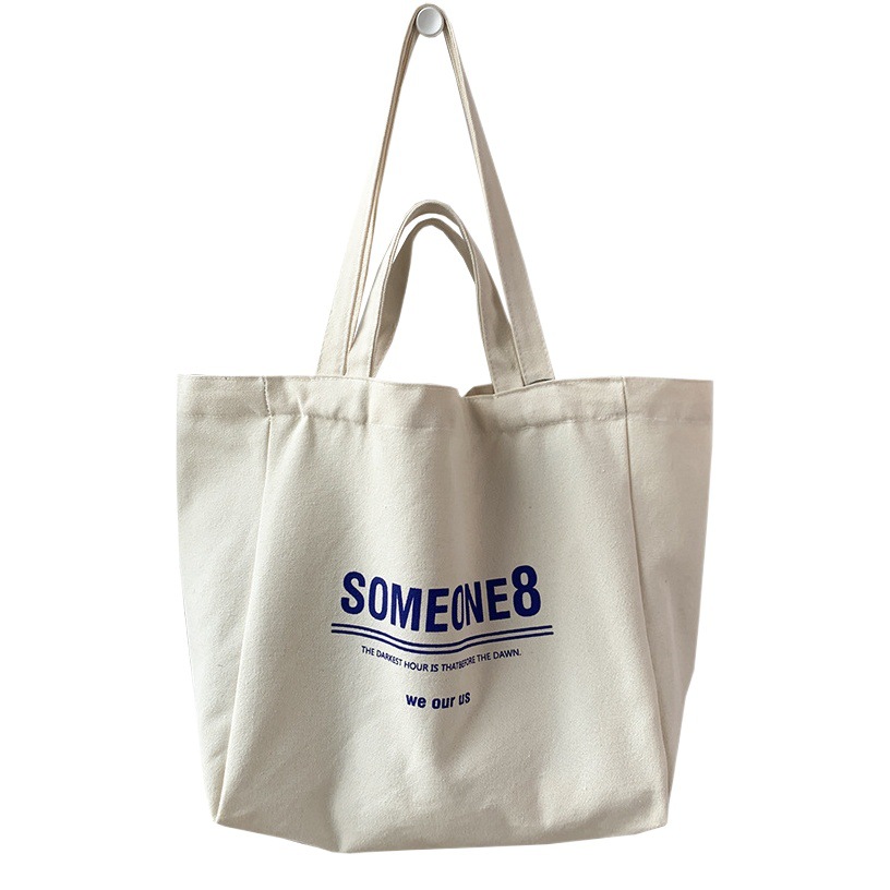 Bolsa de lona del hombro las mujeres perezoso estilo artístico japonés y coreano ins simple gran capacidad carta estudiante clase mochila verano