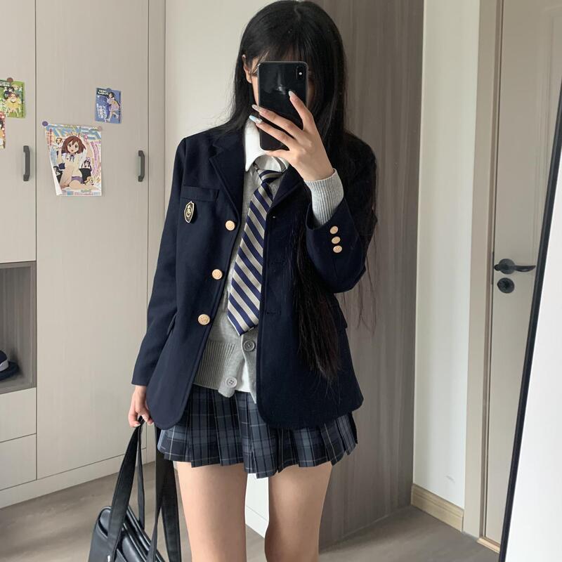 Shengyangao jk suit coat women's uniform suit original genuine school for academic style autumn and winter cyanotic suit coat