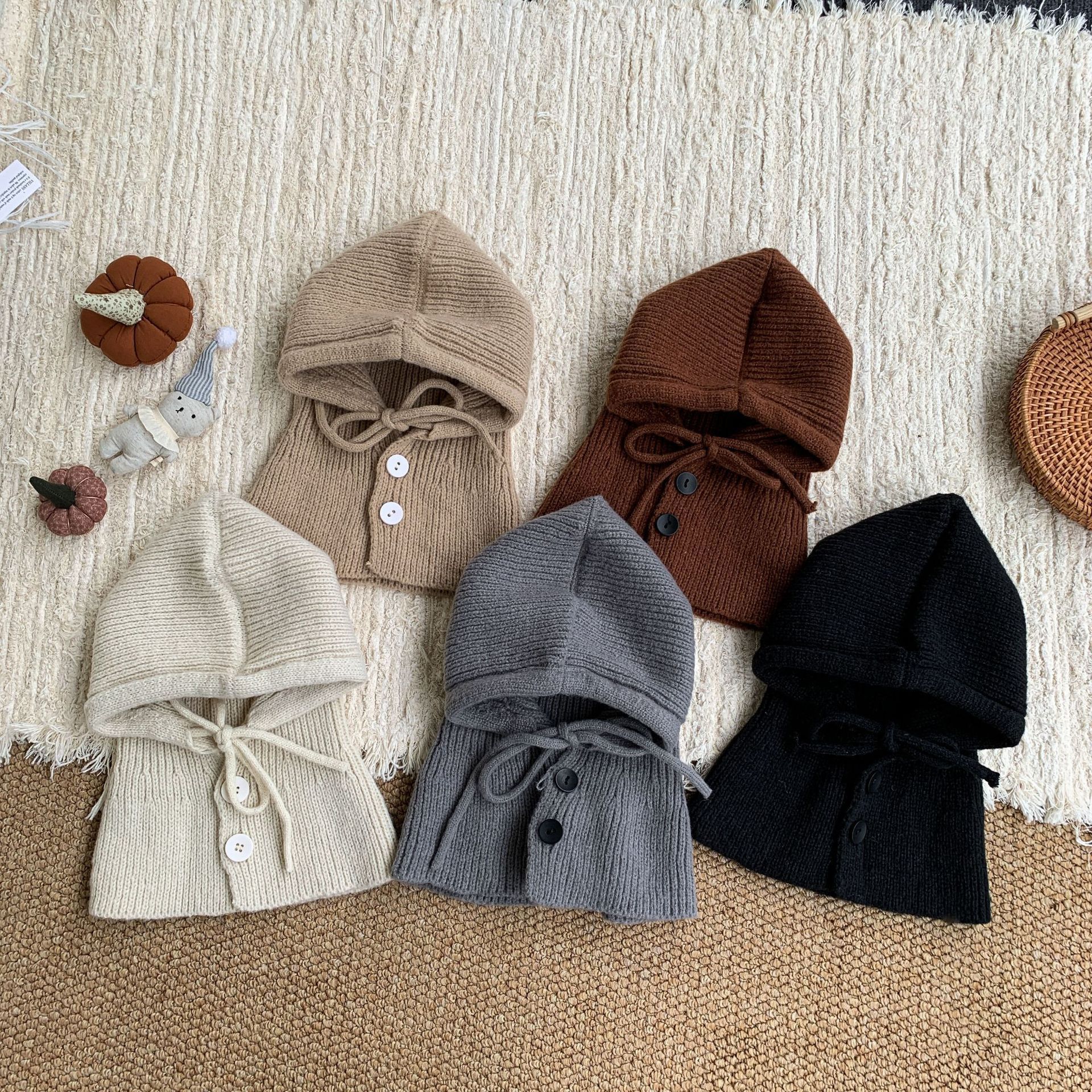 Sugar Pear ropa infantil sombrero de niñas invierno 2025 espesar de aire extranjero para niños gorras de tejido orejas gorras de lana bebé