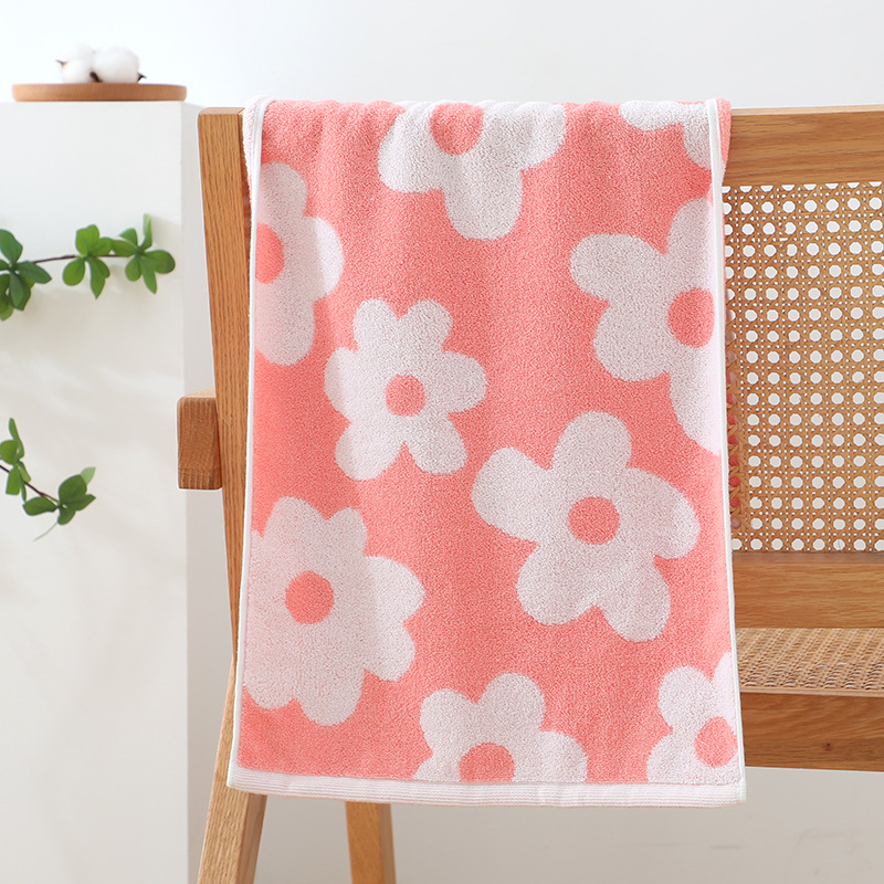 플라워 타올 핑크 [두꺼워]