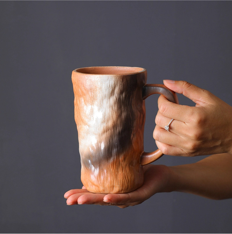 Ceramic Coffee Mug Large Capacity Creative Kiln Change Glacier Cup_voghion.com