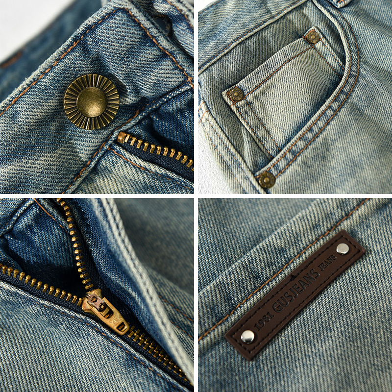 1053 Herren Retro Washed Jeans Einteiler für Haarersatz_voghion.com