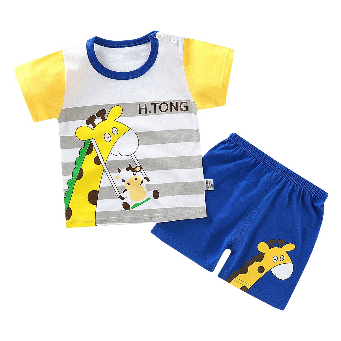 Traje de manga corta para niños, ropa de verano de algodón puro para niñas, camiseta para niños, ropa de bebé, ropa de estilo coreano para niños, nuevo estilo 2025